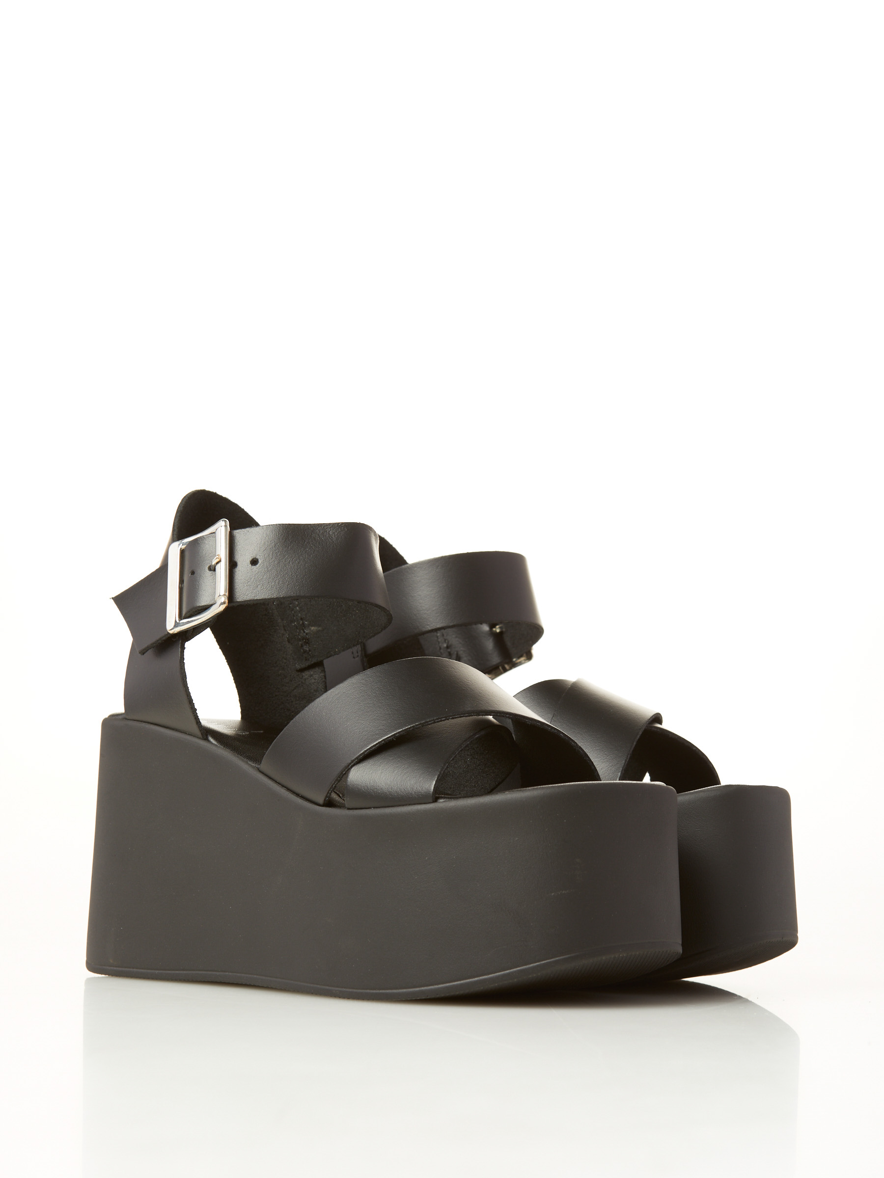 leather sandal with wedge