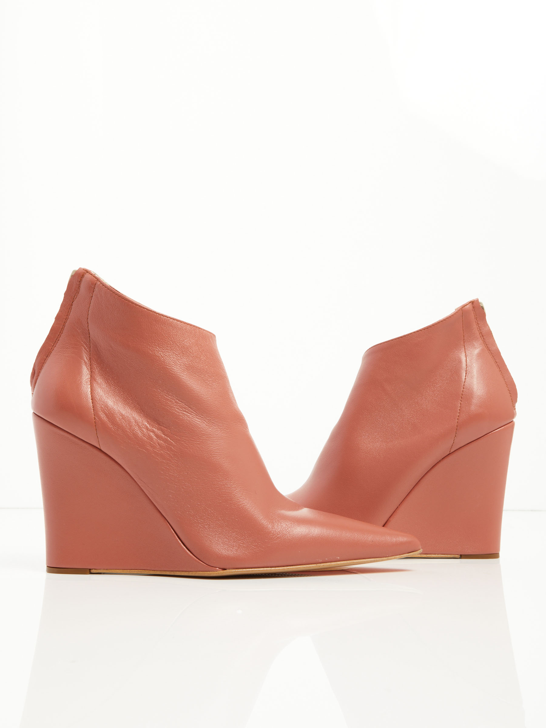 wedge leather ankle boots