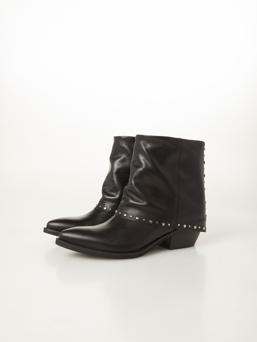 leather cowboy ankle boot